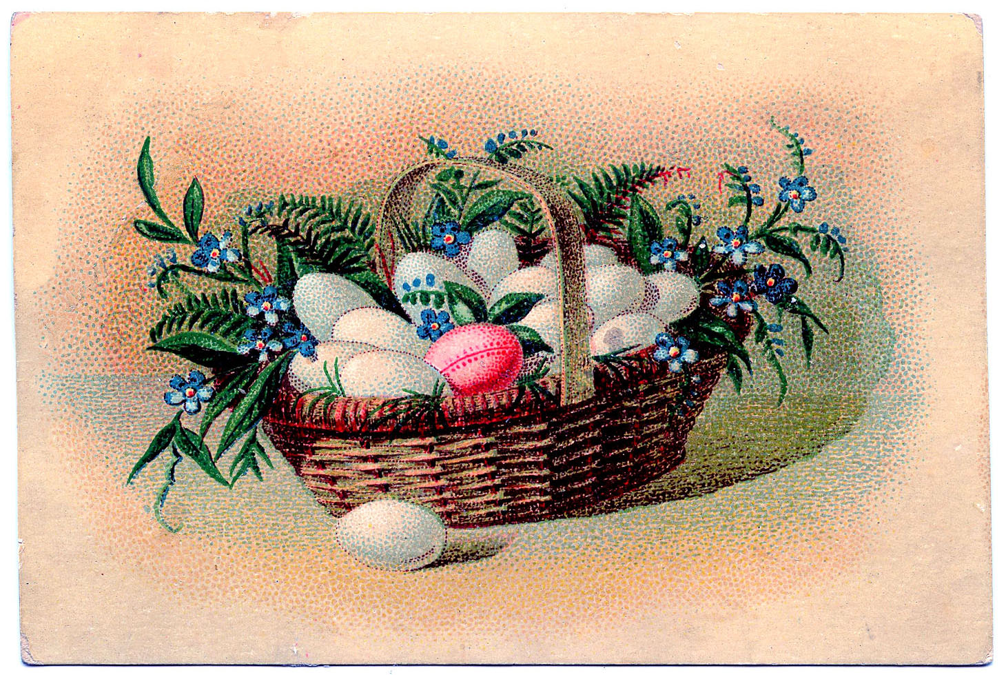 Old Fashioned Easter - Painted Eggs on Straw in Woven Basket with Handle  Photograph by Sylvie Marie - Fine Art America