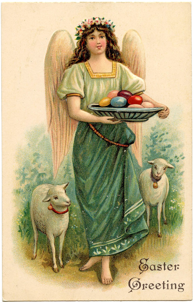 Easter Angel Lambs Image