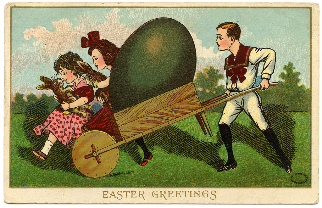 Easter Children Postcard Download