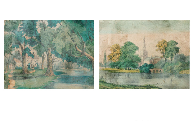 Antique landscapes collage