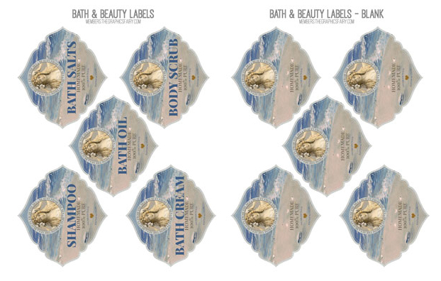 Ocean blue Ephemera collage label