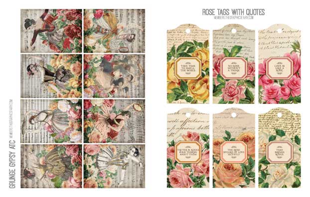 Roses collage tags