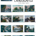 Antique landscapes collage