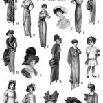 edwardian fashion collage with ladies and girls
