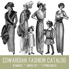 Edwardian fashions on ladies and girls