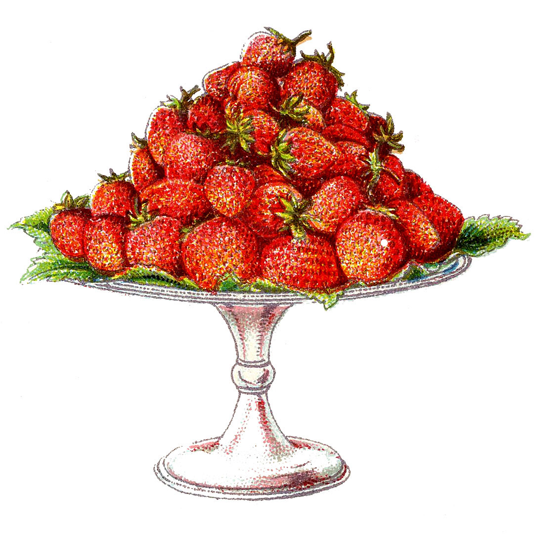 Strawberries on Pedestal Plate