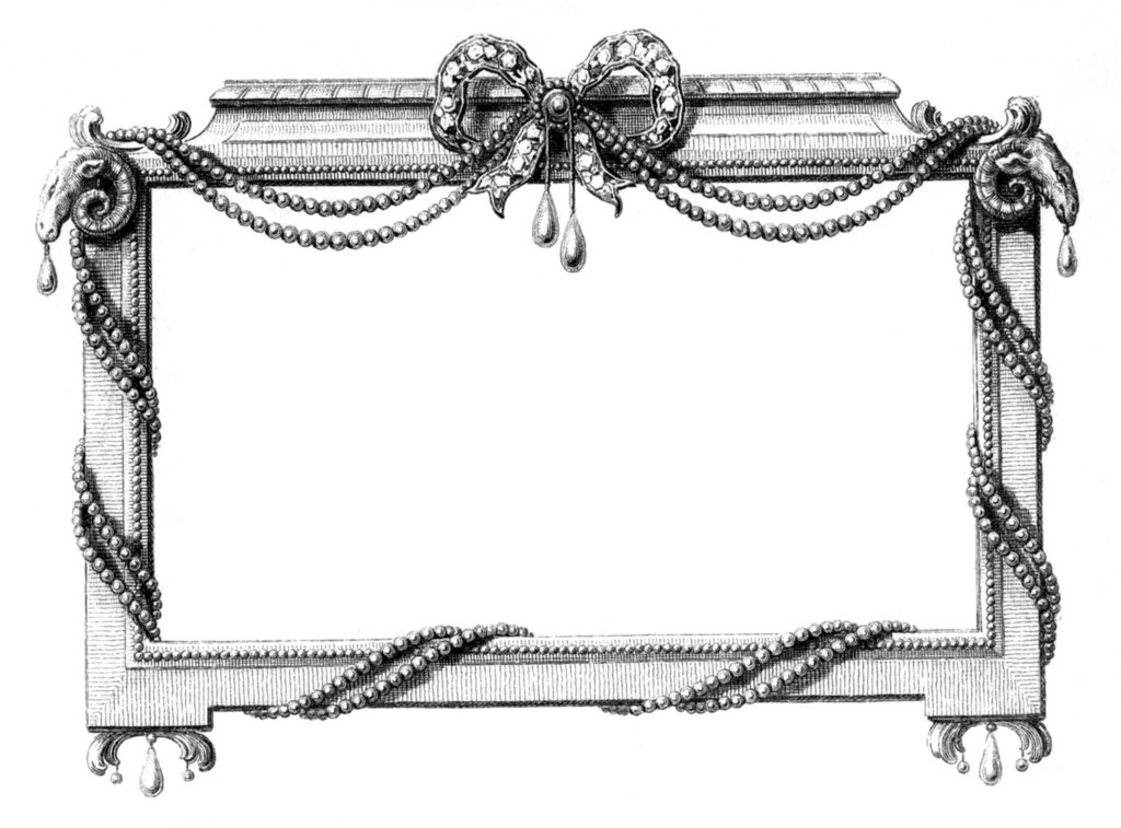 Jeweled Frame Image B&W