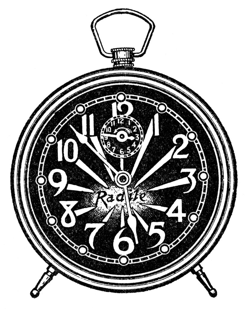 Black Alarm Clock Clipart