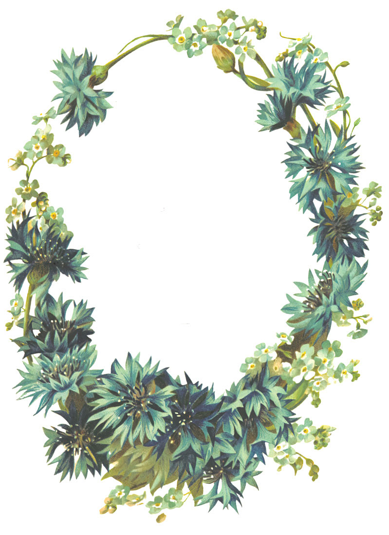 Picture of a blue flowers wreath