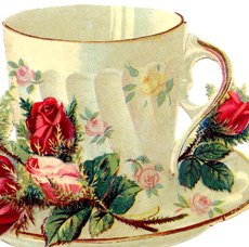 Teacup with roses image