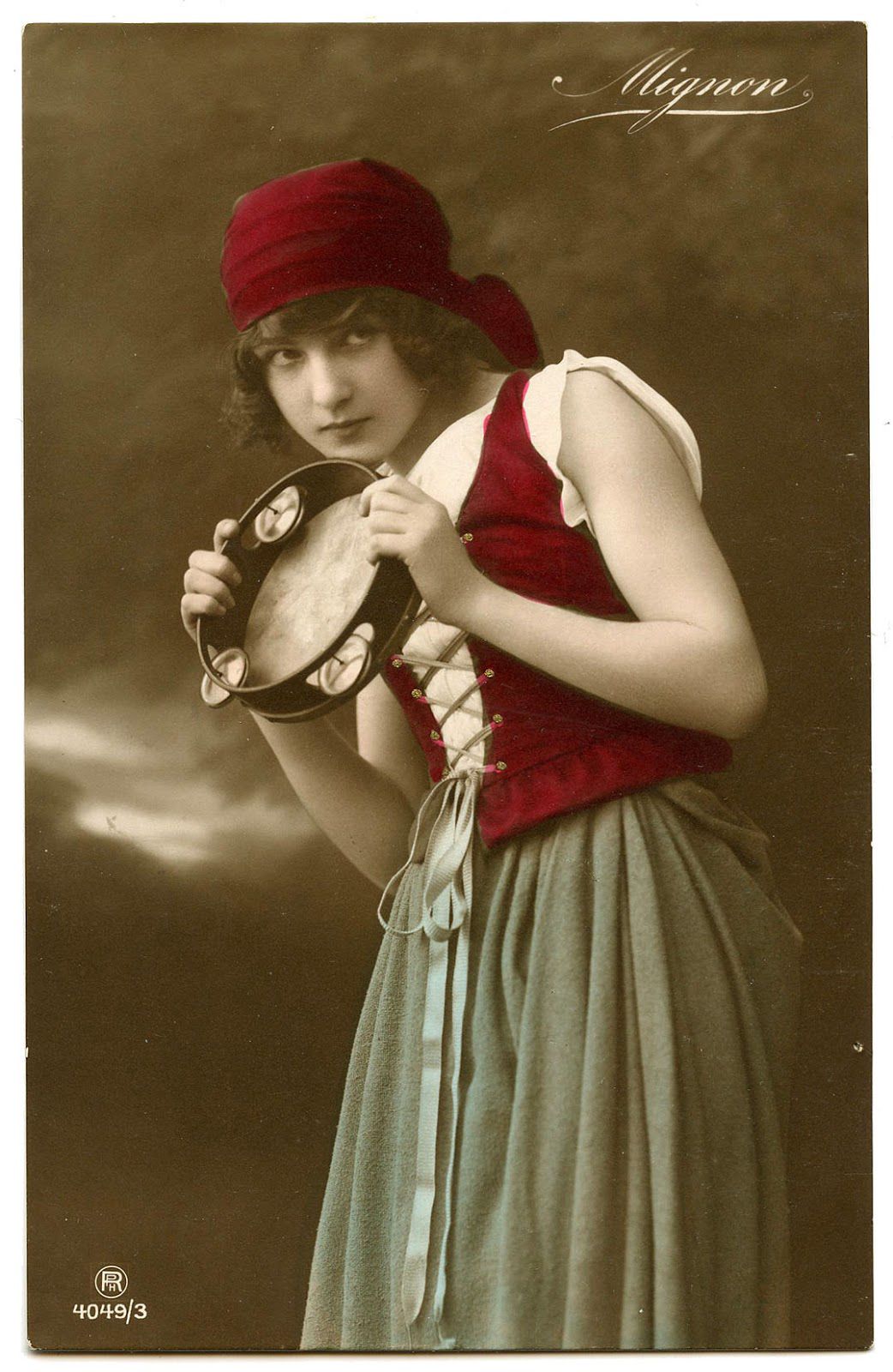 Vintage Gypsy with Tambourine