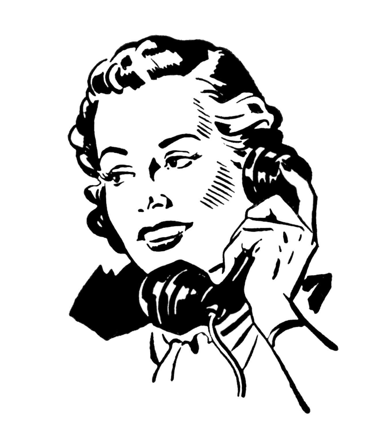 vintage telephone illustration