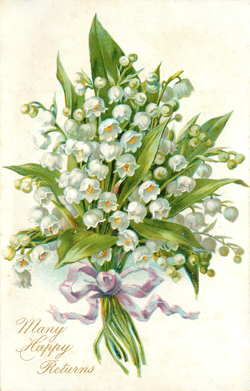 Paper Postcard Lily of The Valley Flowers Language of Flowers B-Day ...