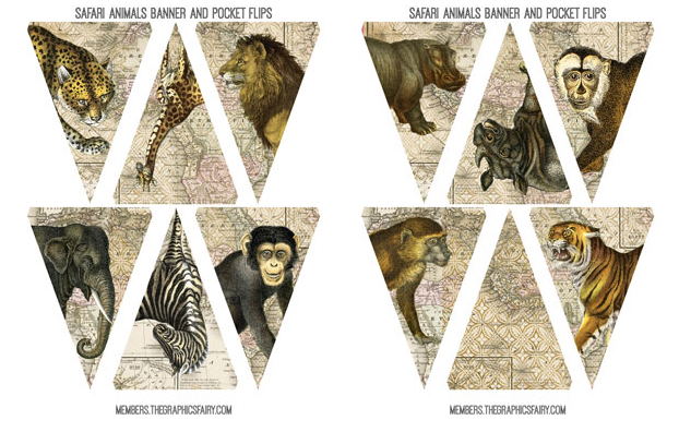 African animals collage banner