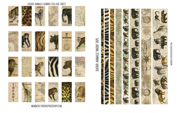 African animals collage