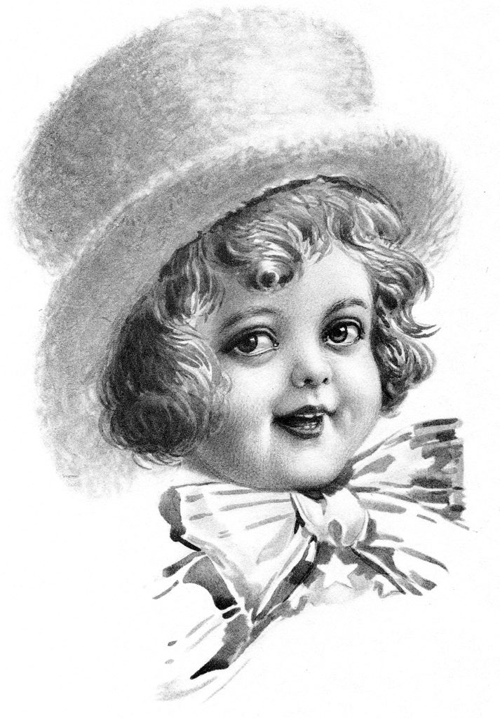 Vintage Child with Top Hat Sketch