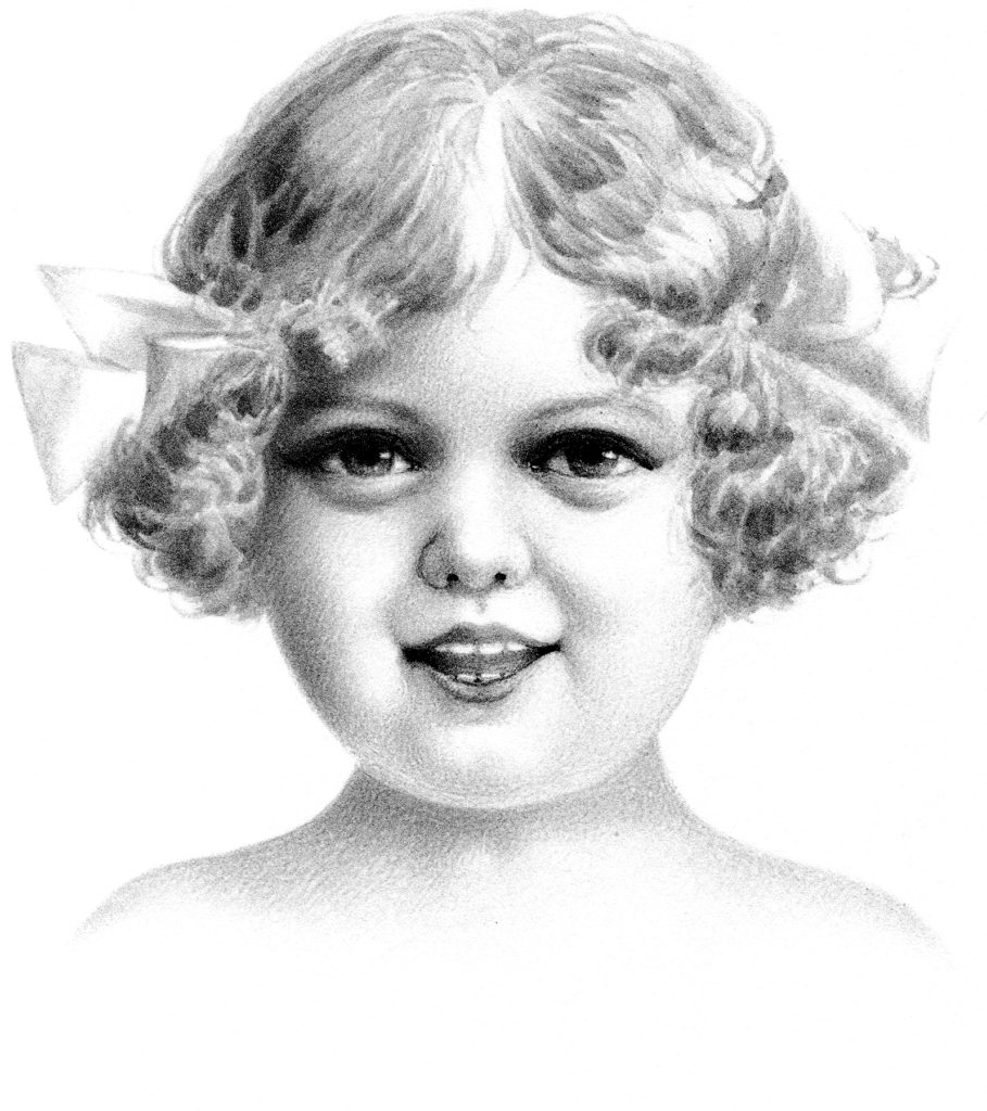 Vintage Child Sketch Image