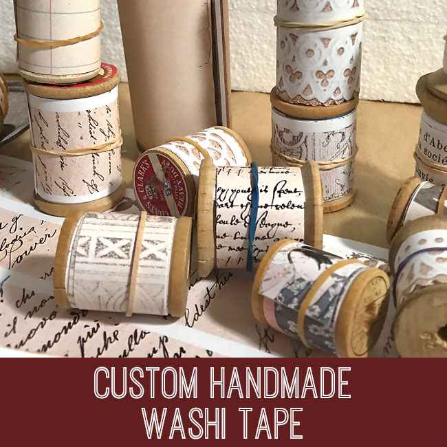 diy washi tape on wooden spools craft