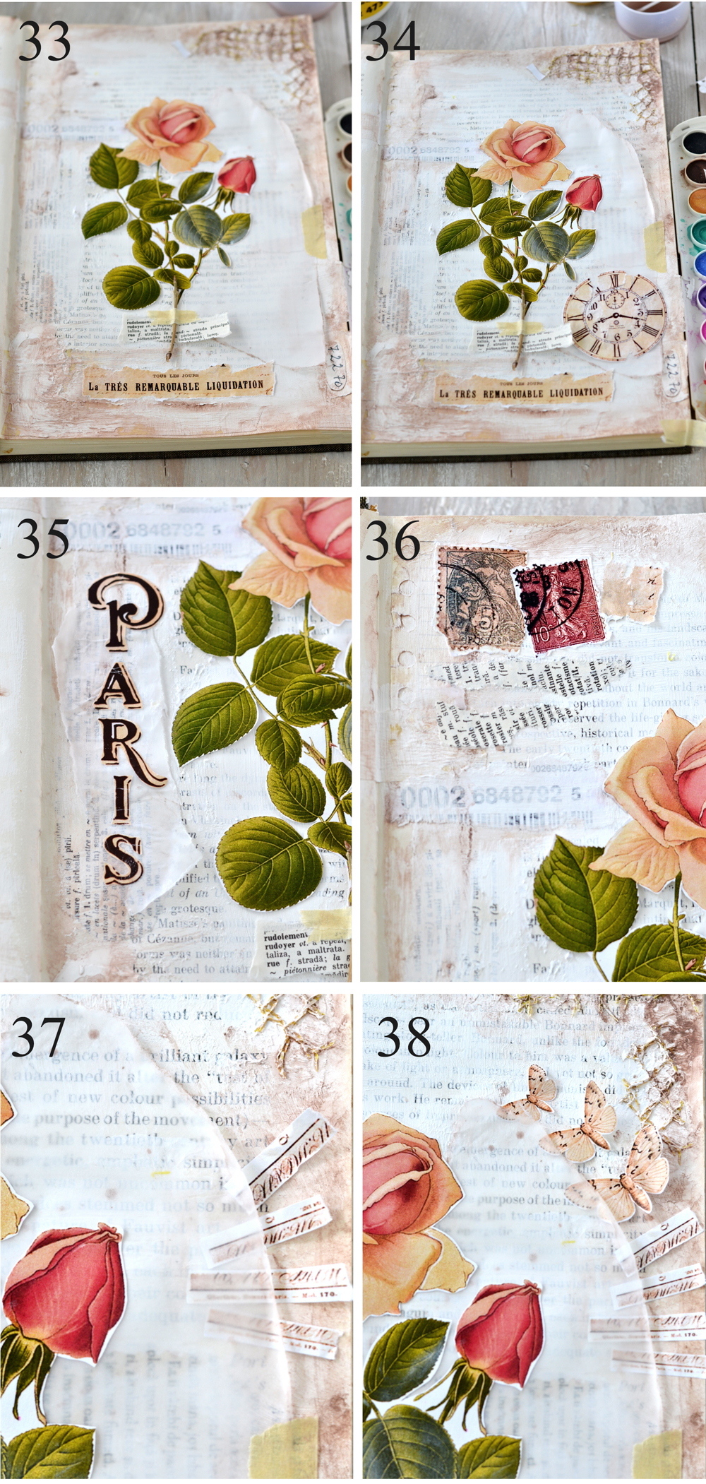 DIY French Altered Book Art Journal - Dreams Factory