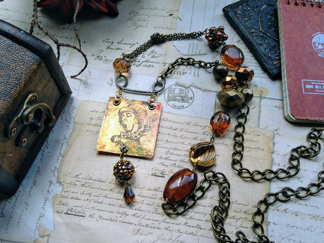 copper pendant with chain