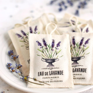 French Lavender Sachets on a plate