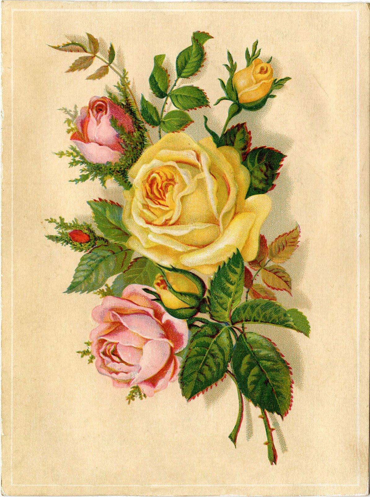 Vintage Flower Mothers Day Blank Sticker: Vintage Flower Mothers