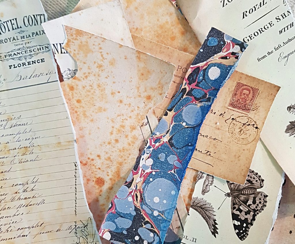 Ephemera Used for the Altered Mixed Media Clipboard Project