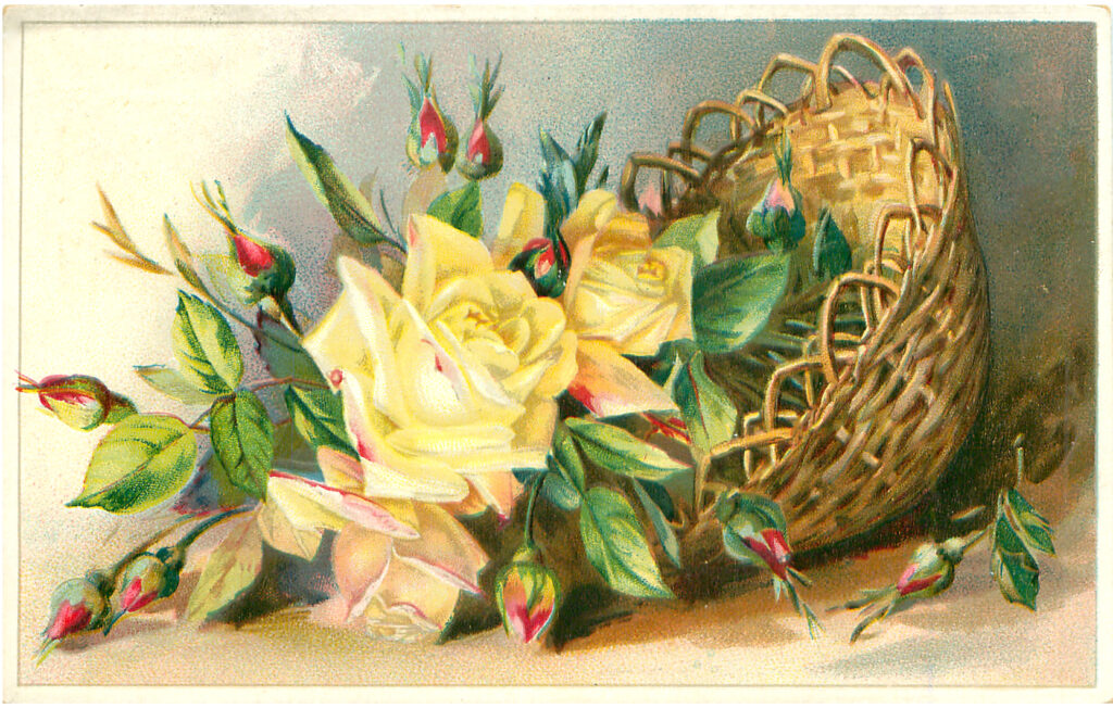 Yellow Rose Basket Picture