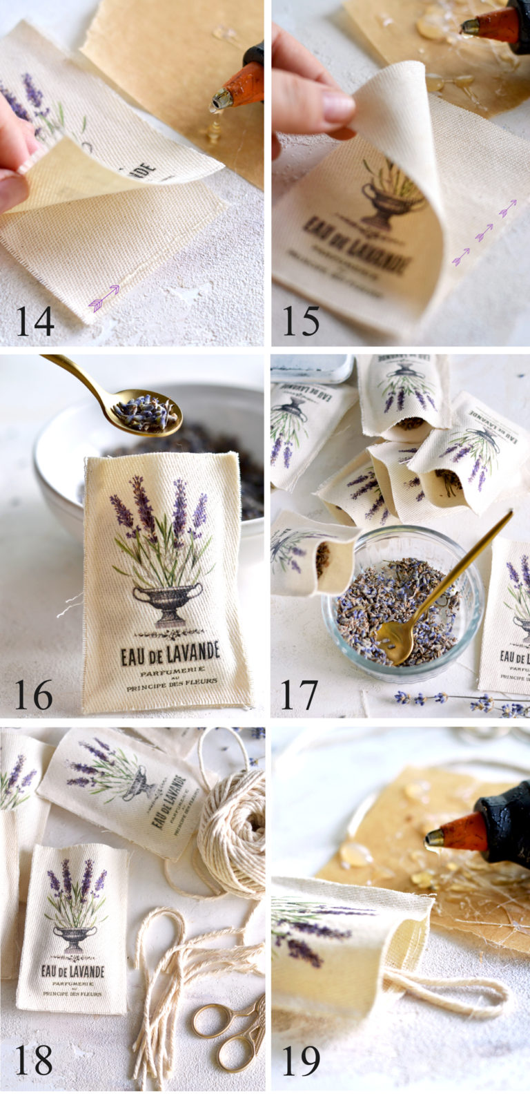Lavender Sachets DIY - No Sew! - The Graphics Fairy