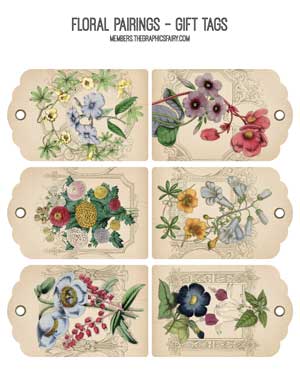 Floral Collage tags