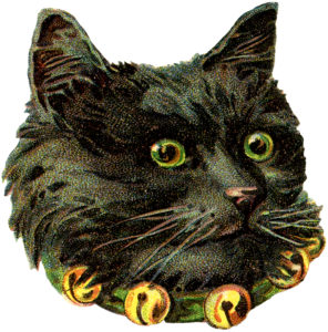 antique black cat bells