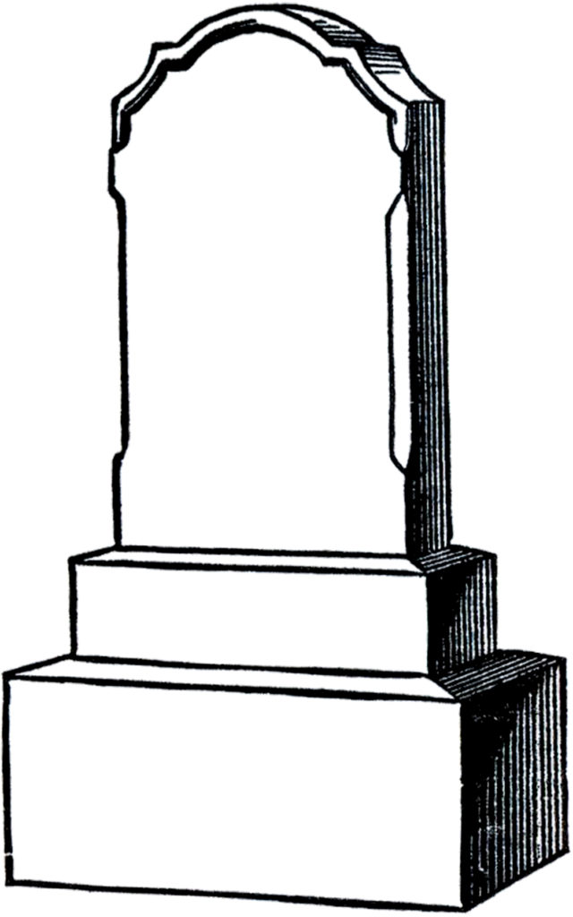 gravestone black white clipart