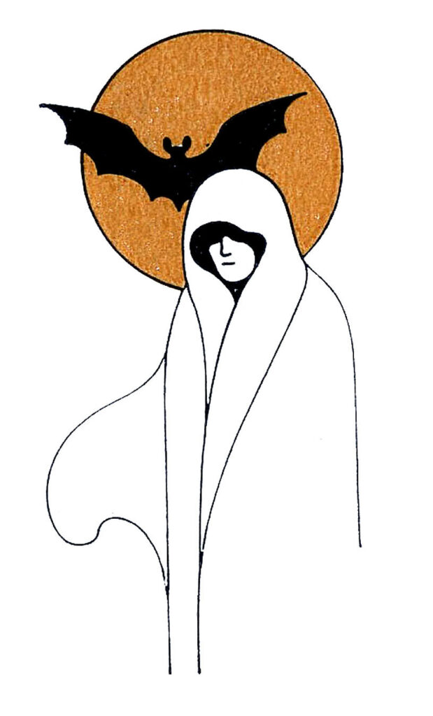 Halloween Ghost with Bat clipart