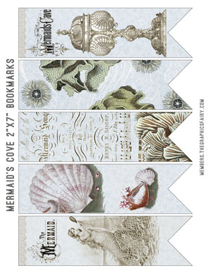 Ocean collage bookmarks