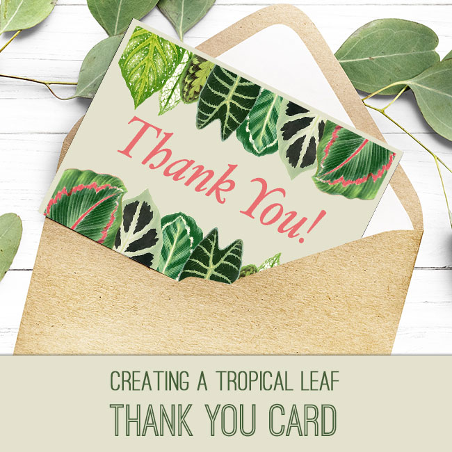 Tropical Leaves collage card