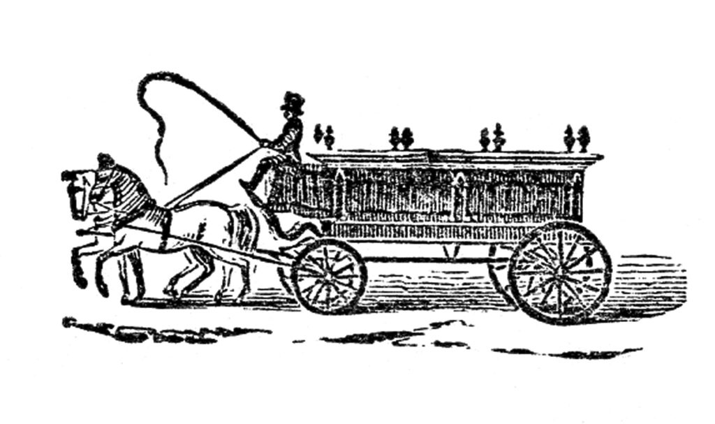 antique hearse undertaker illustration