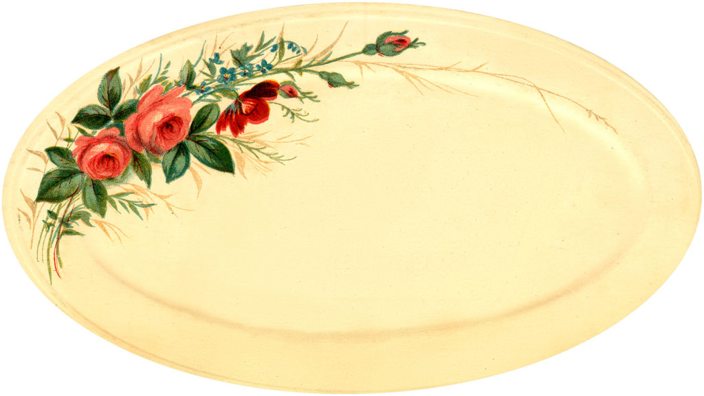 vintage china rose platter image