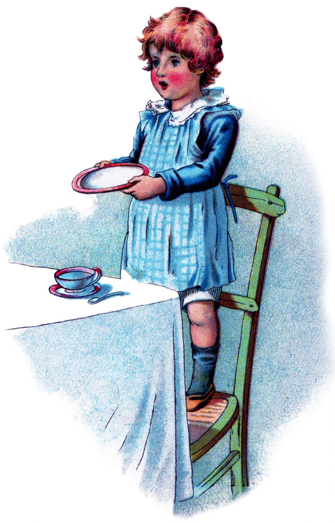 child hungry plate illustration