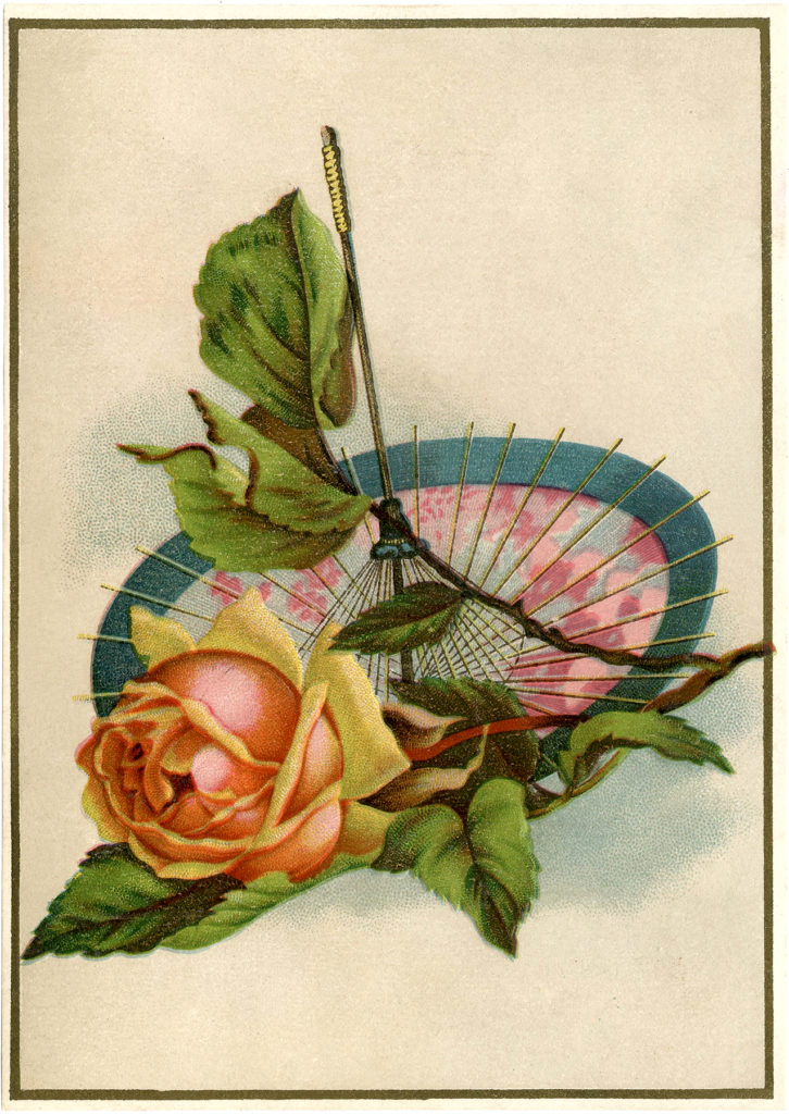 vintage rose parasol image