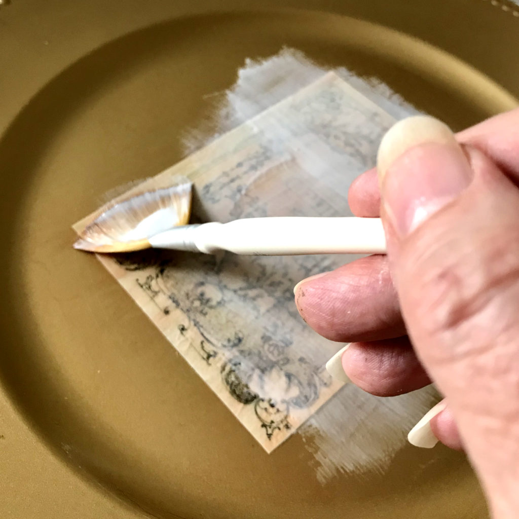 Decoupage Medium Application with Brush