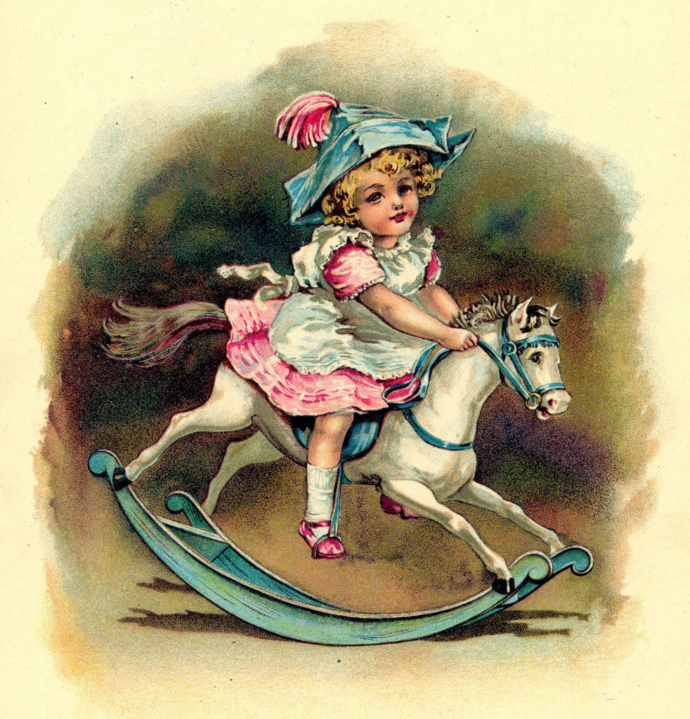 child rocking horse clip art
