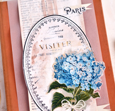 Book with blue Hydrangea Flower Cover Craft