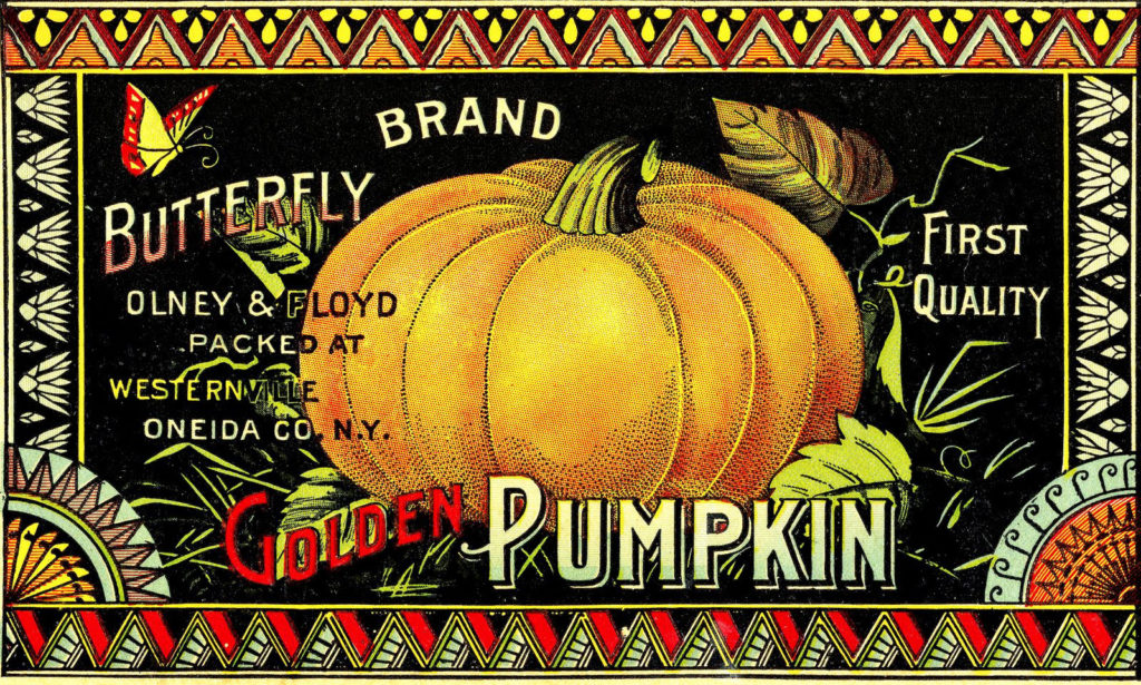 pumpkin label vintage image