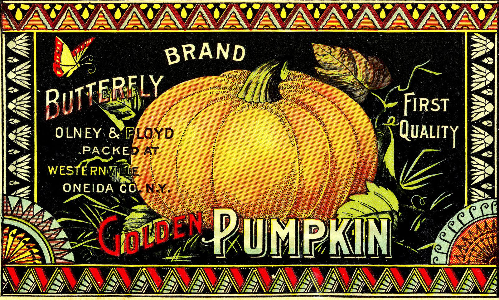 pumpkin label vintage image
