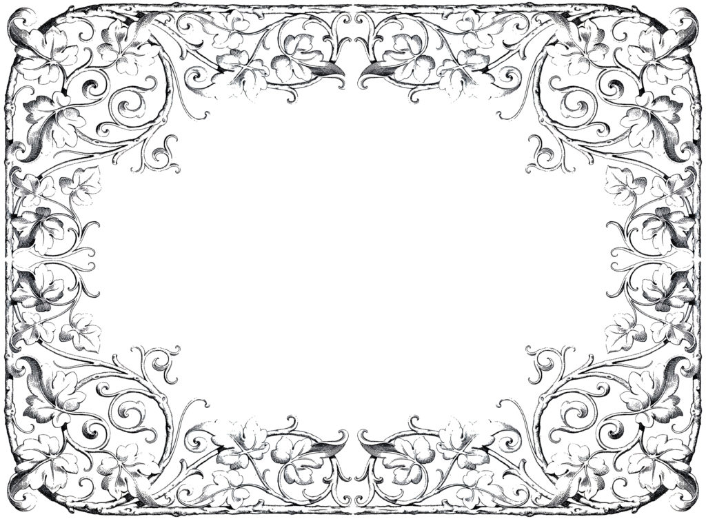 antique leaves frame image