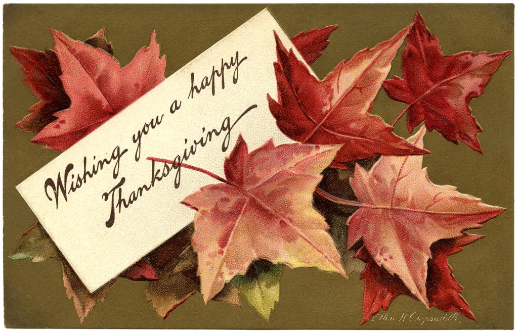 fall leaves thanksgiving greeting image