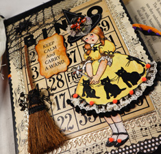 Halloween Journal with little girl and broom