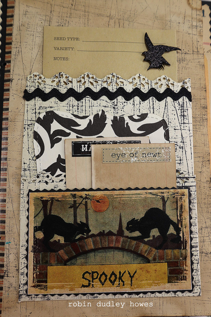 Halloween Collage Journal Page with cats