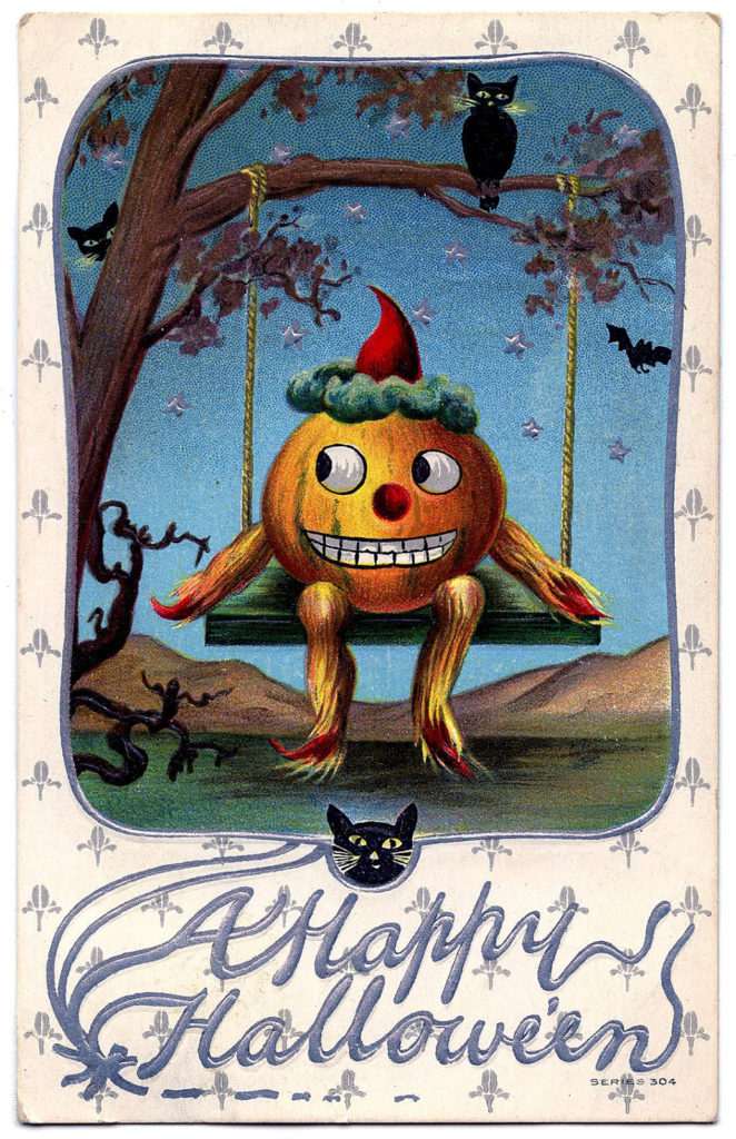 halloween pumpkin swing vintage image