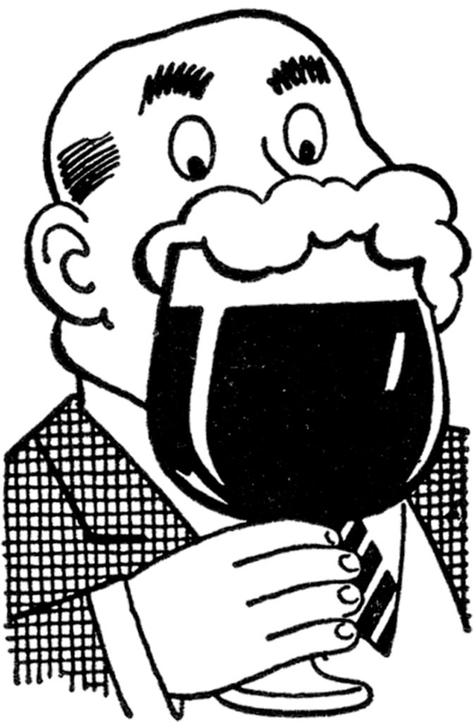 retro man beer clipart